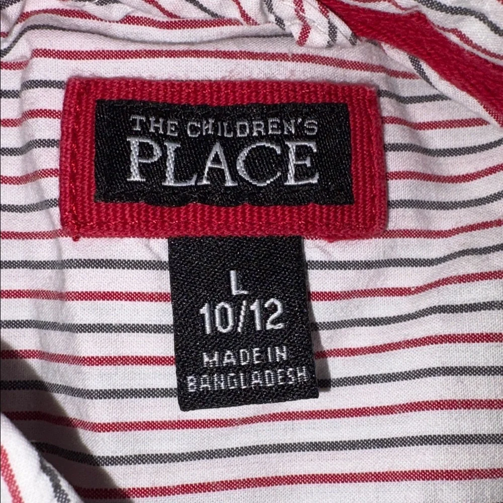 Lot of The Children's Place Boys Striped Oxford Button Up Shirts, Large (10/12)